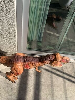 Orange and Brown T-Rex Dinosaur Action Figure Toy